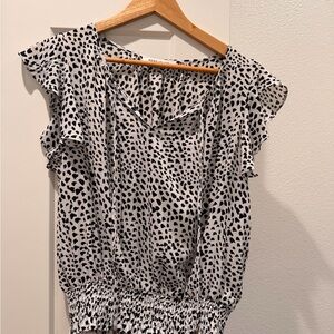 Elegant Black and White Polka Dot Blouse